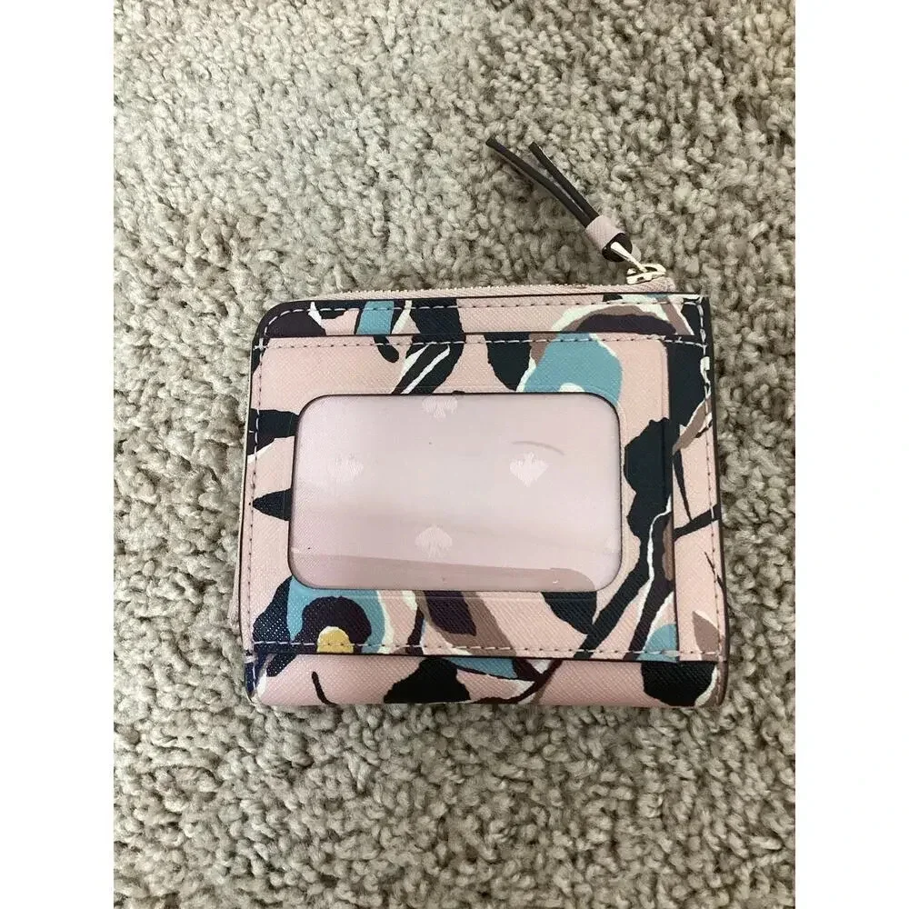 Kate Spade cameron paper rose 1-zip bifold wallet